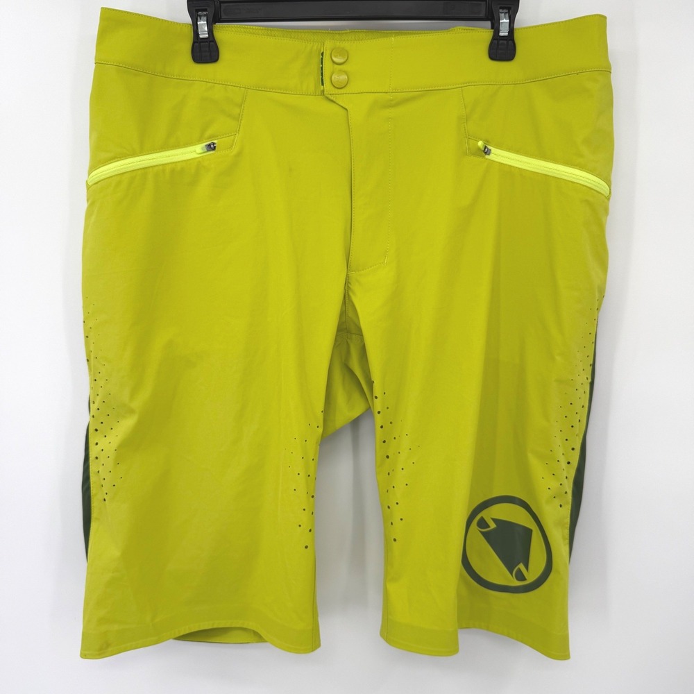 Endura Cycling Shorts Mens XL Lime SingleTrack Lite Short E8103 MTB Trail